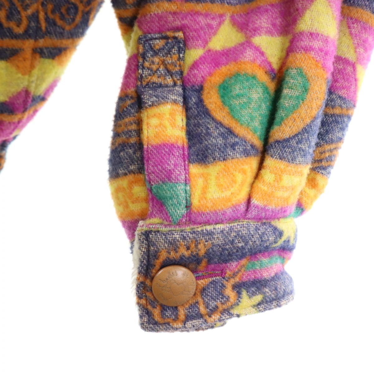 Jean charles de Castelbajac ジャンシャルルドカステルバジャック 総柄 ウールブレンド ジャケット M 裏ボア レディース