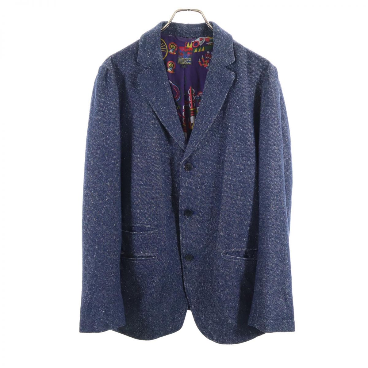 ブルーナボイン 日本製 シルク100% テーラードジャケット 1 ネイビー系 BRU NA BOINNE メンズ