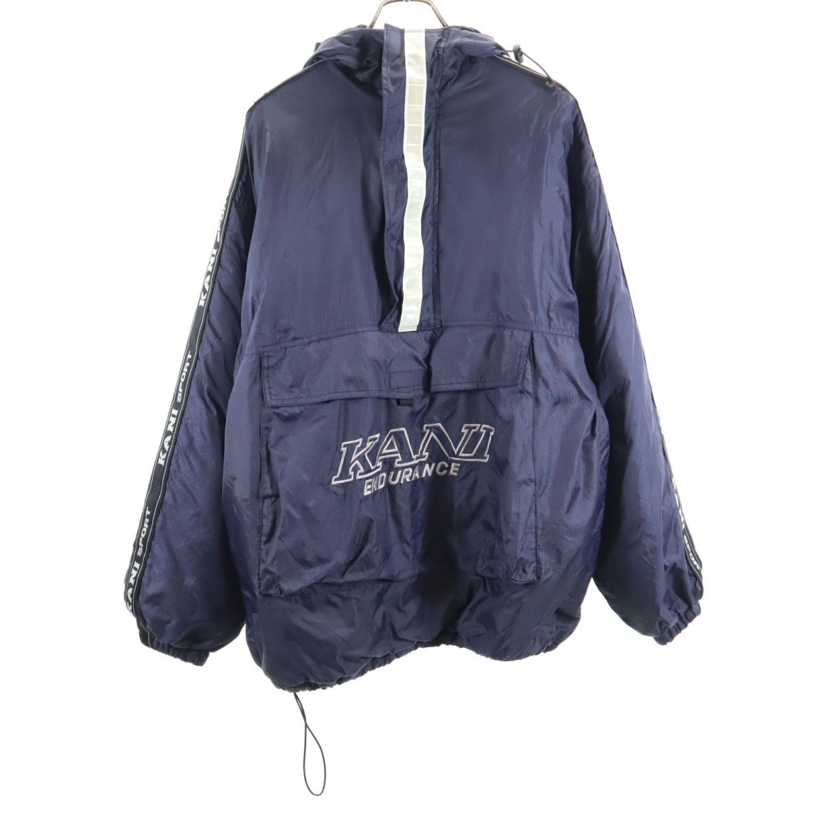 カールカナイ ジーンズ ハーフジップ ジャケット ネイビー Karl Kani Jeans プルオーバー 裏トリコット メンズ