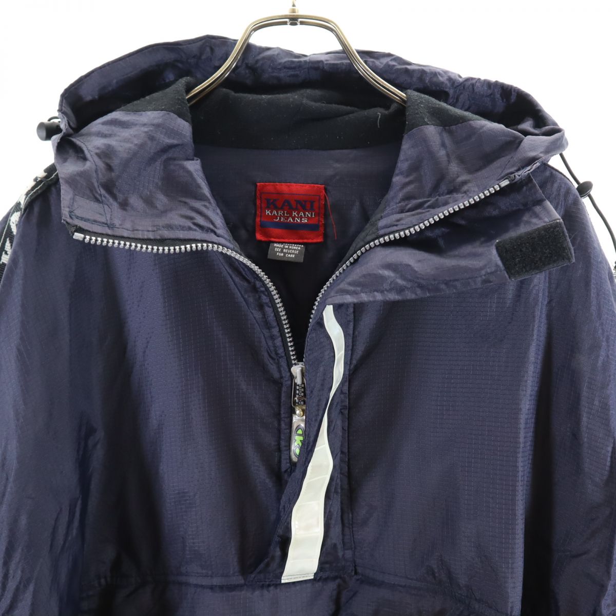 カールカナイ ジーンズ ハーフジップ ジャケット ネイビー Karl Kani Jeans プルオーバー 裏トリコット メンズ