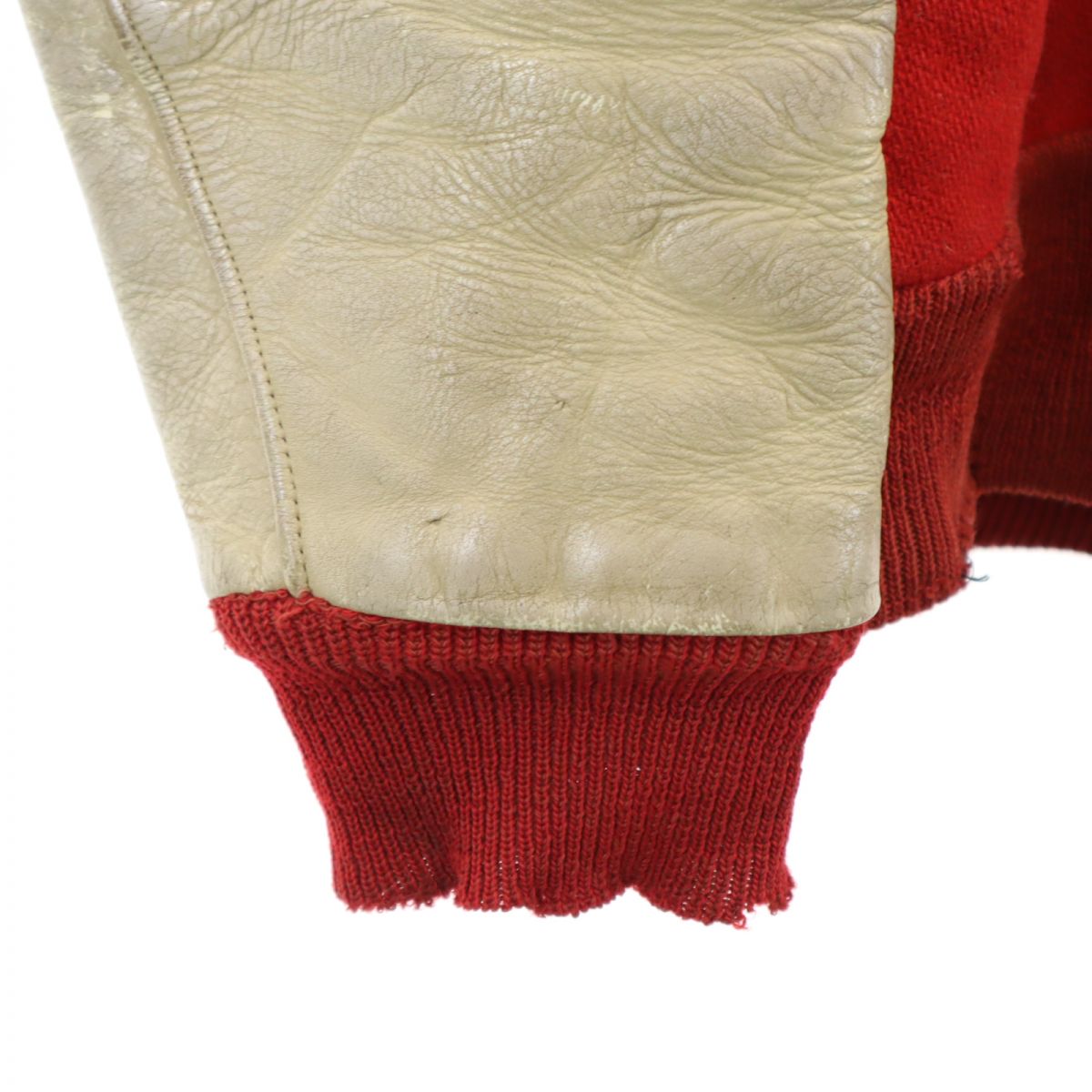 ウールブレンド 長袖 スタジャン レッド系 メンズ