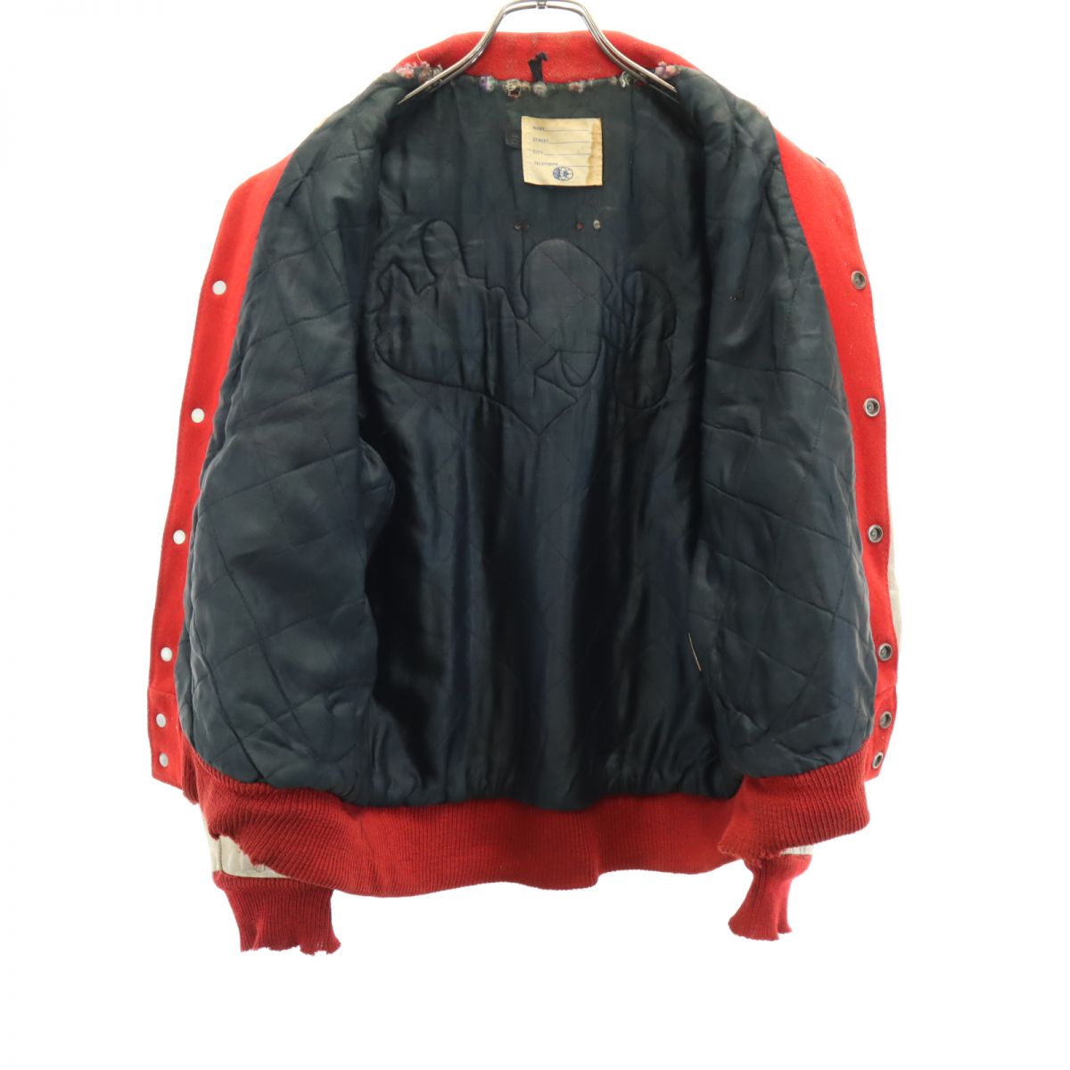 ウールブレンド 長袖 スタジャン レッド系 メンズ