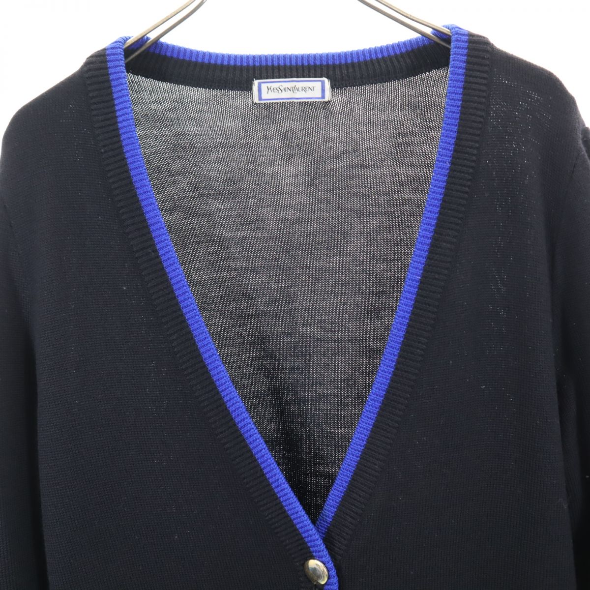 YVES SAINT LAURENT イヴサンローラン 90s オールド 長袖 ニット カーディガン 黒系 レディース