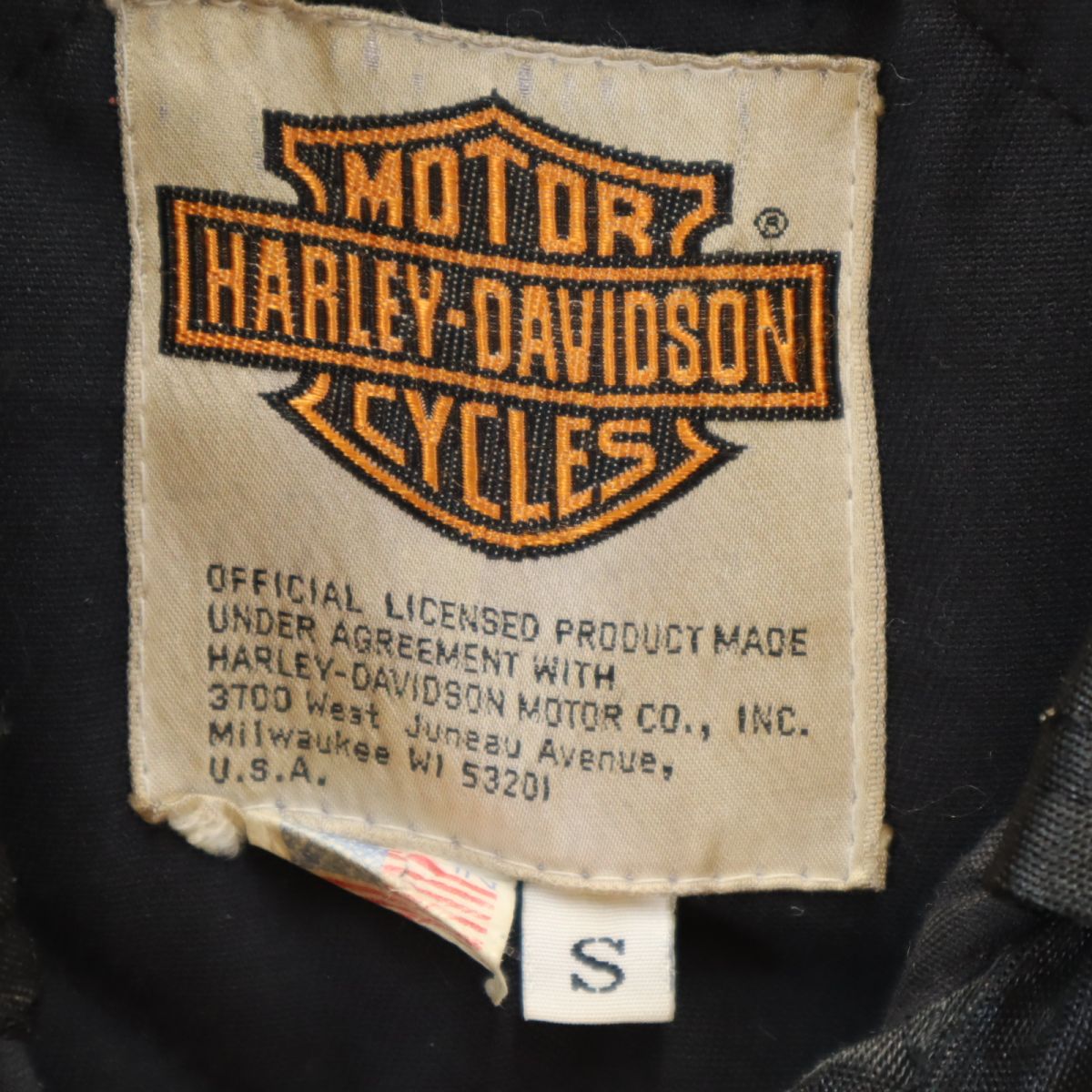 HARLEY DAVIDSON ハーレーダビッドソン 80s USA製 長袖 ナイロンジャケット S ブラック系 メンズ