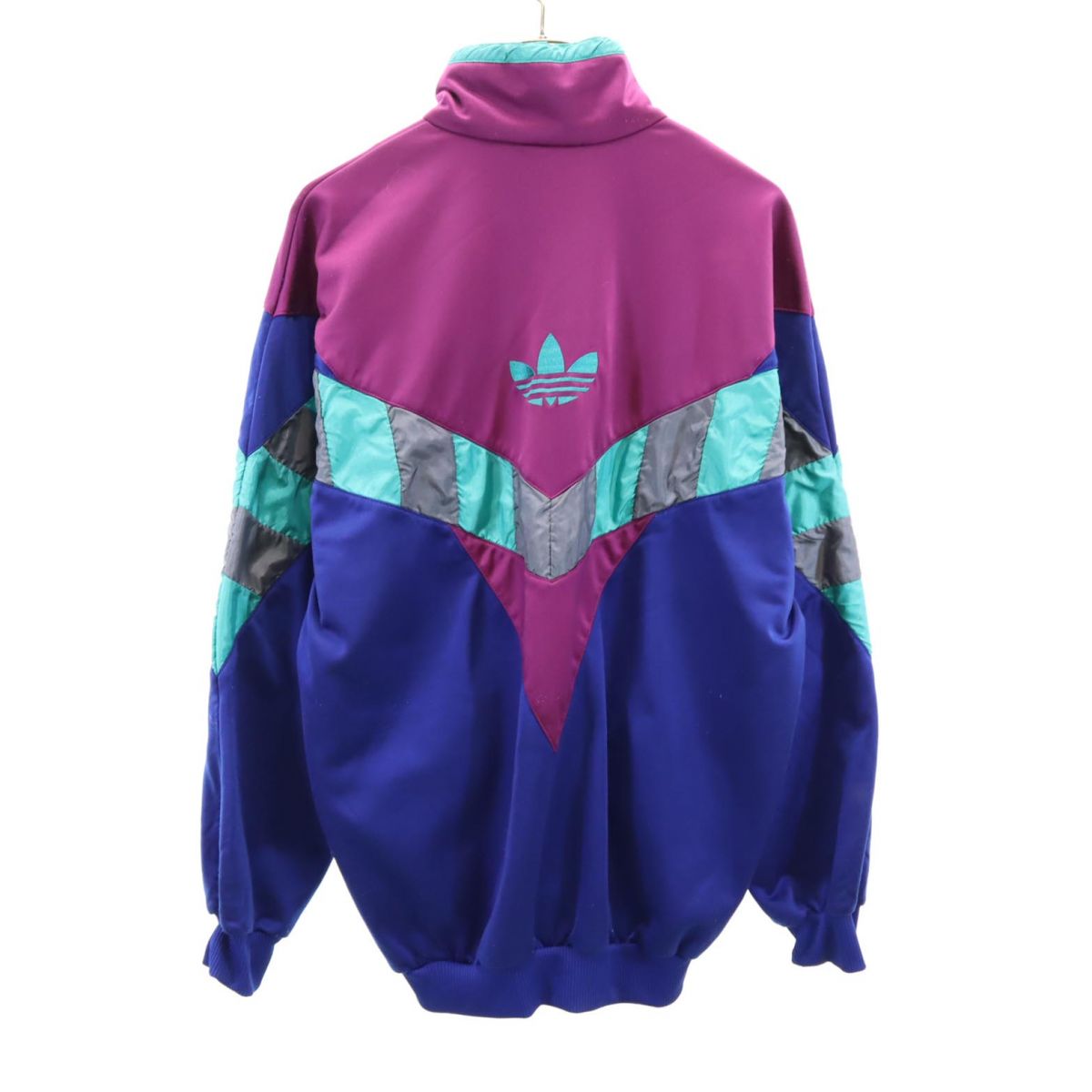 アディダス 80s ヴィンテージ トレフォイルロゴ トレーニング 長袖 トラックジャケット M ブルー系 adidas メンズ