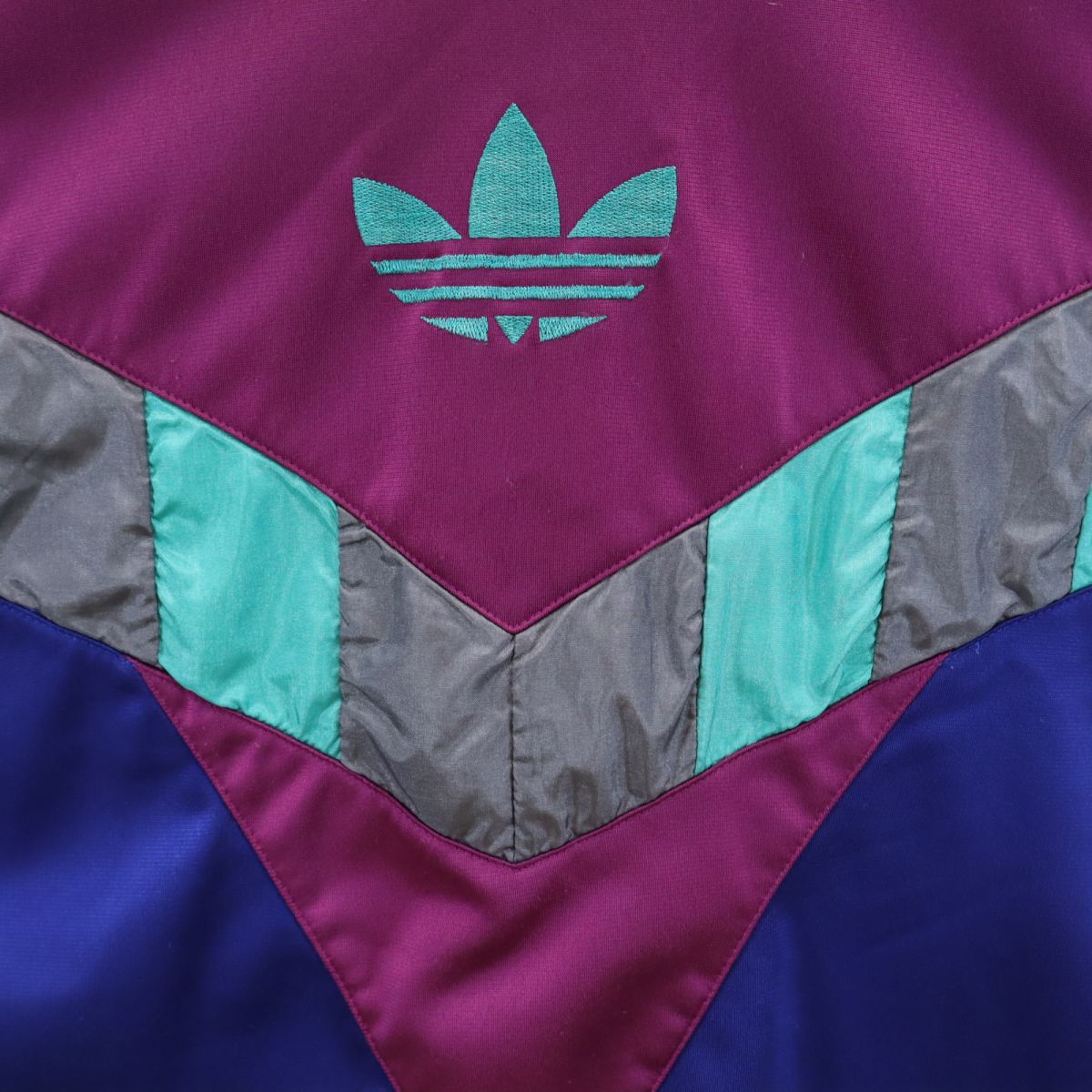 アディダス 80s ヴィンテージ トレフォイルロゴ トレーニング 長袖 トラックジャケット M ブルー系 adidas メンズ