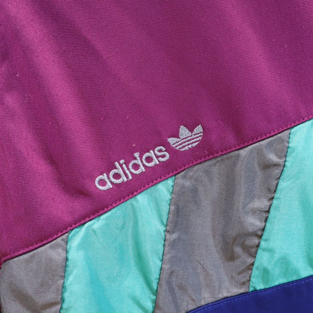 アディダス 80s ヴィンテージ トレフォイルロゴ トレーニング 長袖 トラックジャケット M ブルー系 adidas メンズ