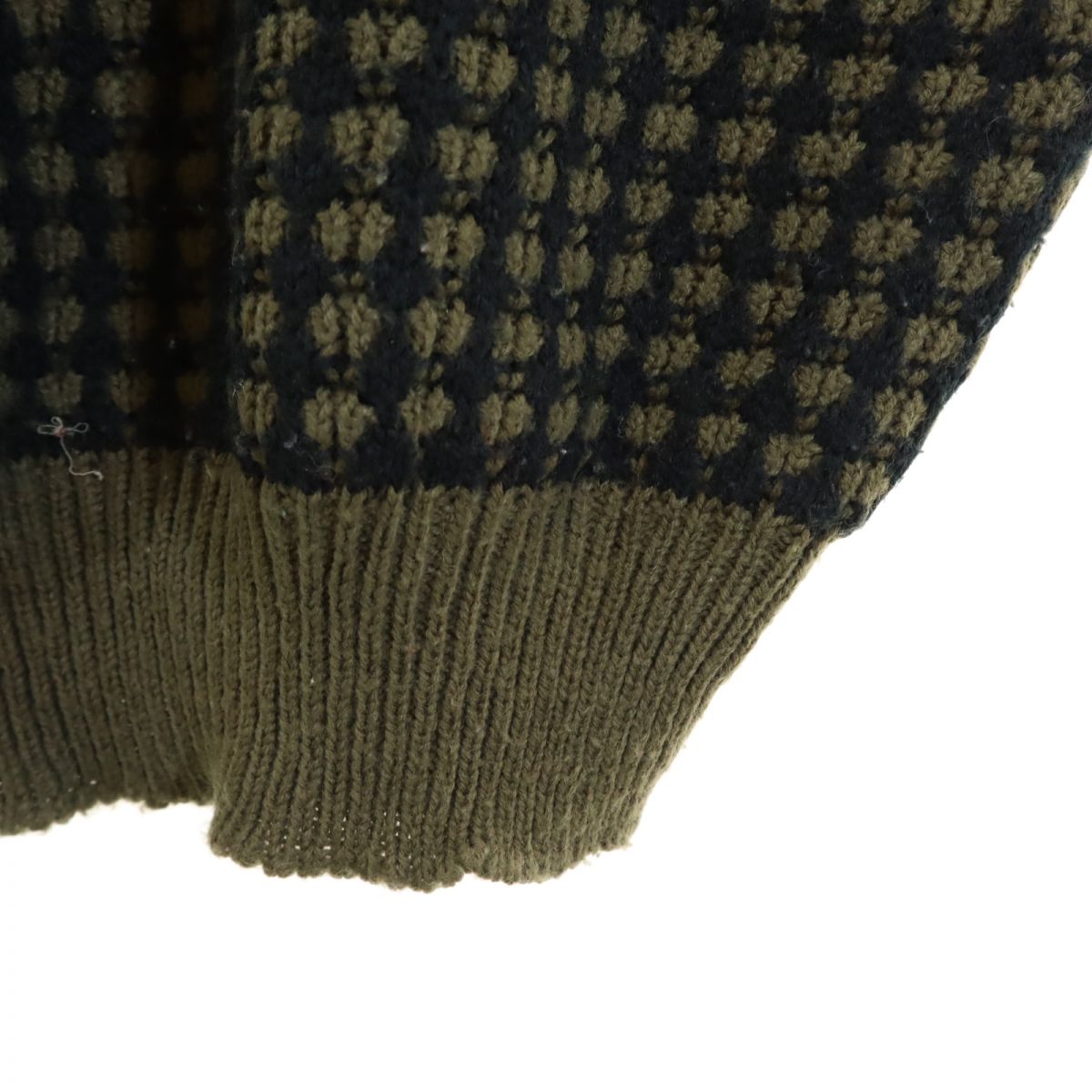 GABRIELLE ガブリエル 80s オールド 総柄 長袖 セーター S カーキ系 ニット メンズ