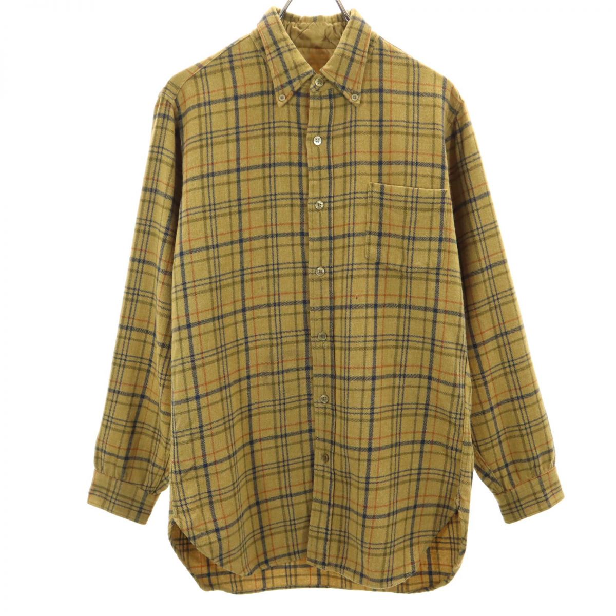 PENDLETON ペンドルトン 70s ヴィンテージ チェック柄 長袖 ウール ボタンダウンシャツ L ブラウン系 メンズ
