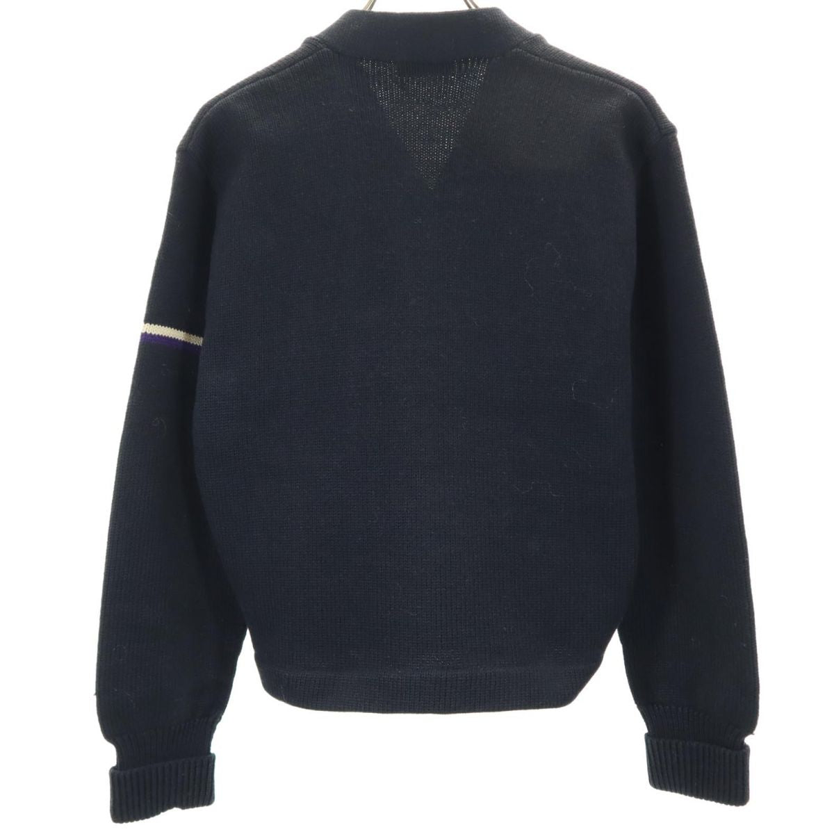 OCTONEK オクトネック 70s ヴィンテージ レタードカーディガン 長袖 ニット カーディガン ブラック メンズ