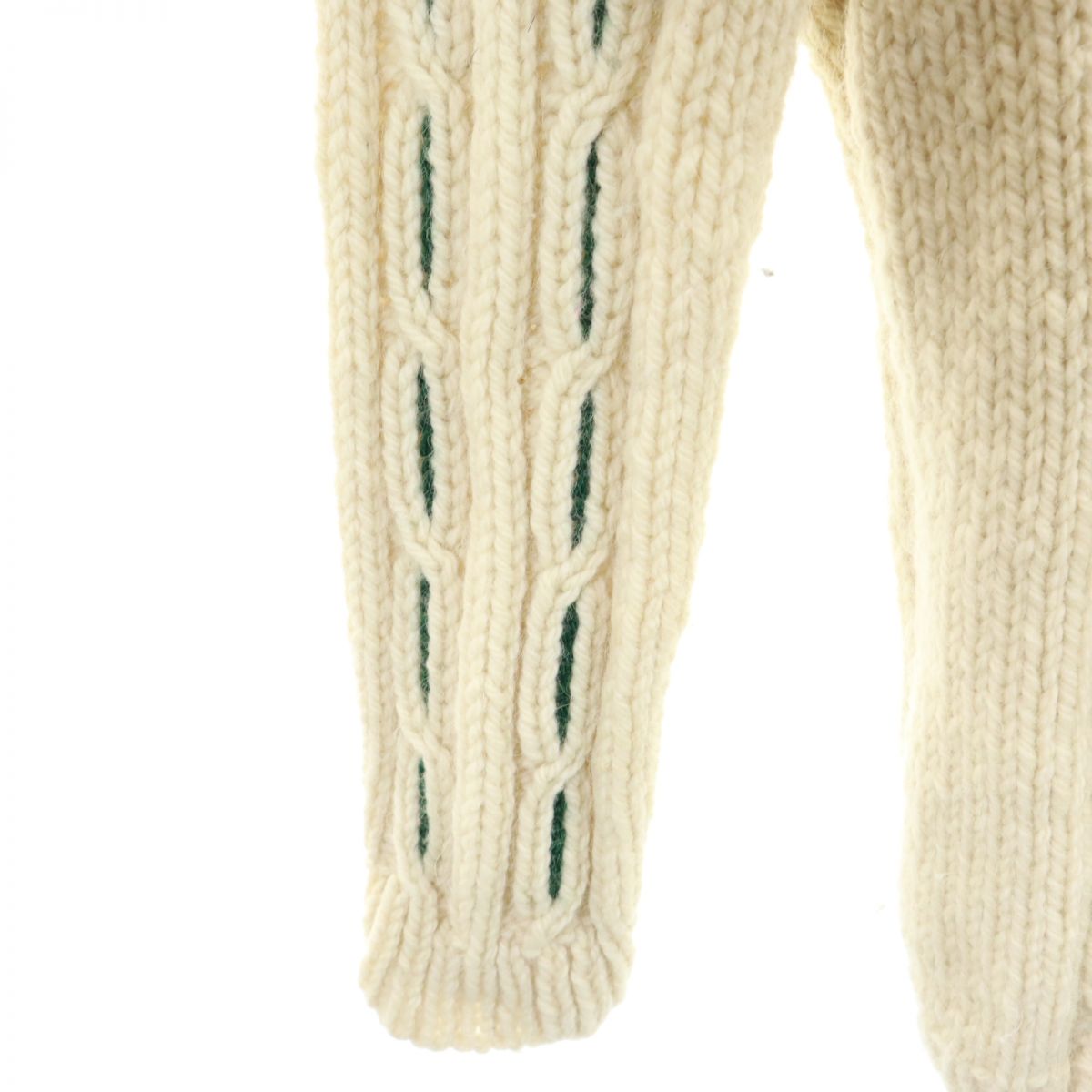 OLD オールド 80s 90s 長袖 ケーブル編み ニット カーディガン アイボリー系 メンズ