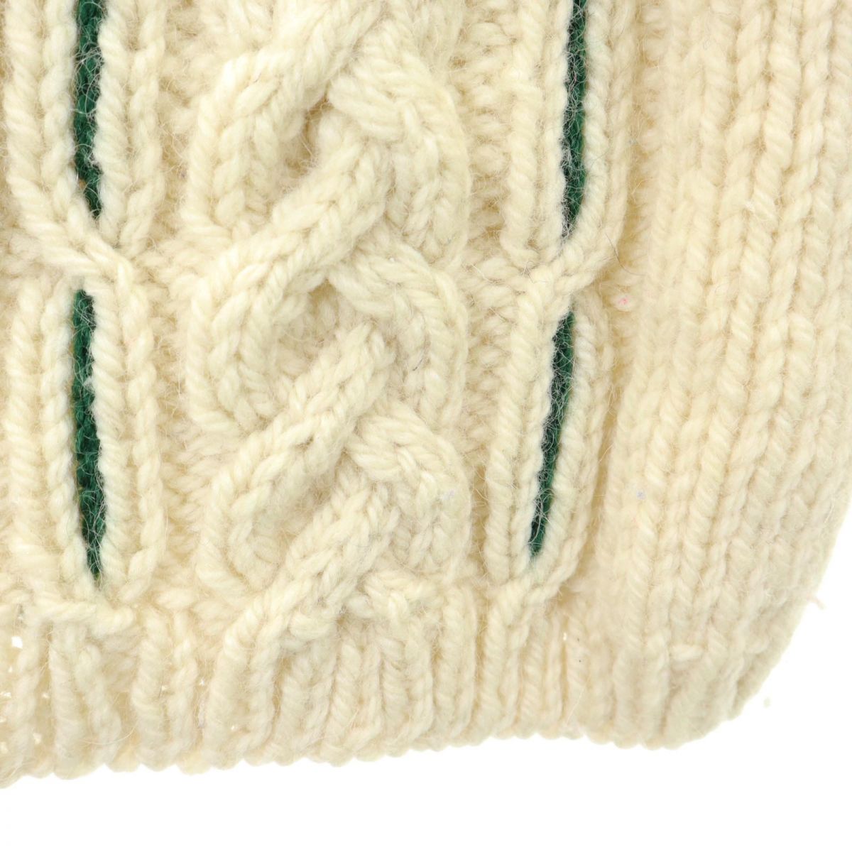 OLD オールド 80s 90s 長袖 ケーブル編み ニット カーディガン アイボリー系 メンズ