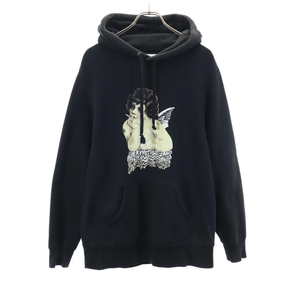 ファッキングオウサム 長袖 スウェットパーカー M 黒系 裏起毛 天使 メンズ