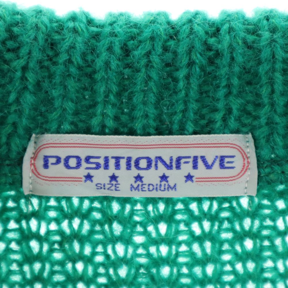 POSITIONFIVE ポジションファイブ 90s 日本製 ウール オールド 長袖 セーター M グリーン系 ニット メンズ