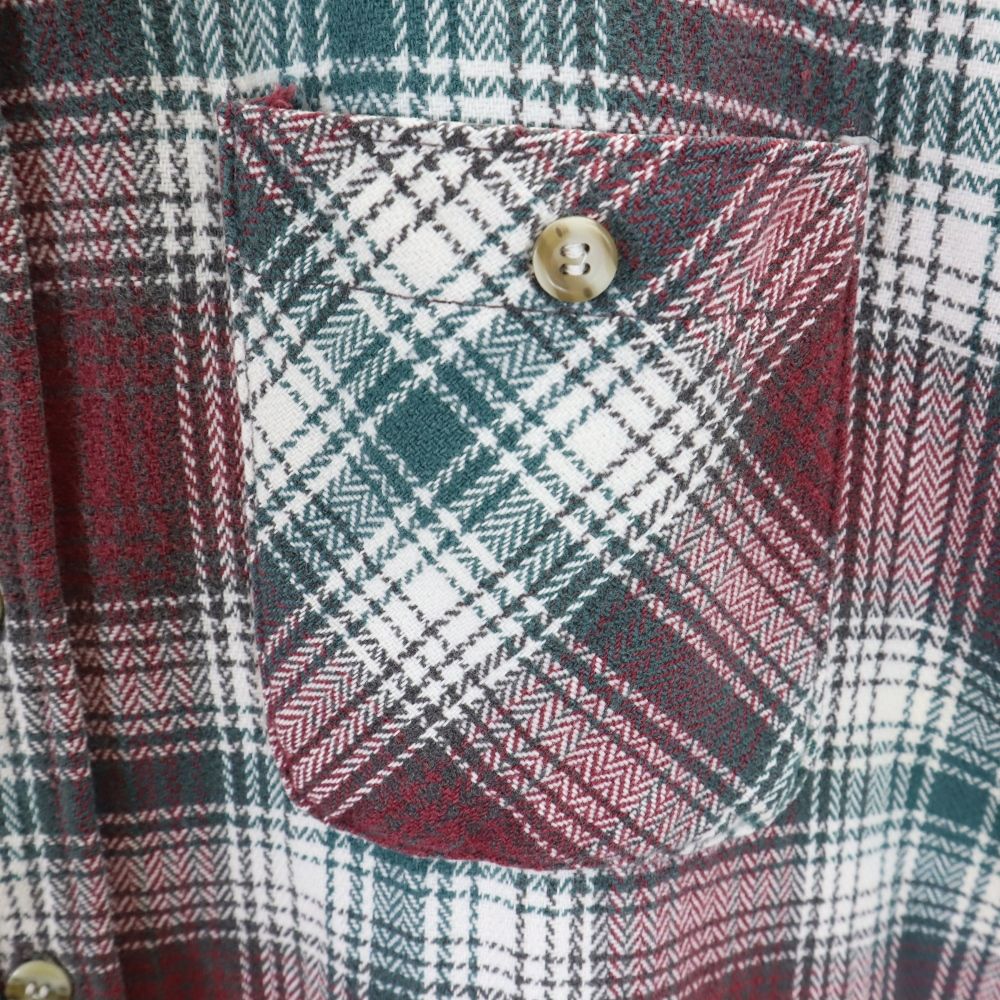 Levi's リーバイス 90s USA製 長袖 チェックシャツ L レッド系 メンズ