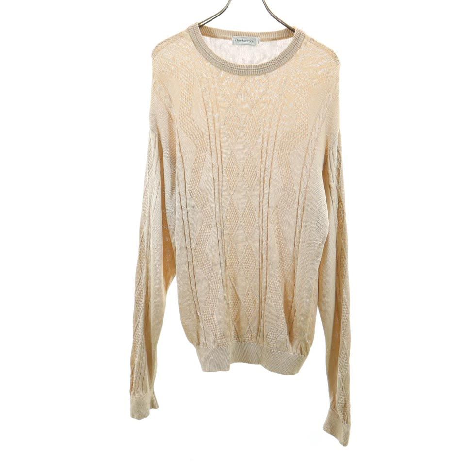 Burberrys バーバリーズ 90s シルク100% オールド 長袖 セーター M ベージュ系 ニット メンズ