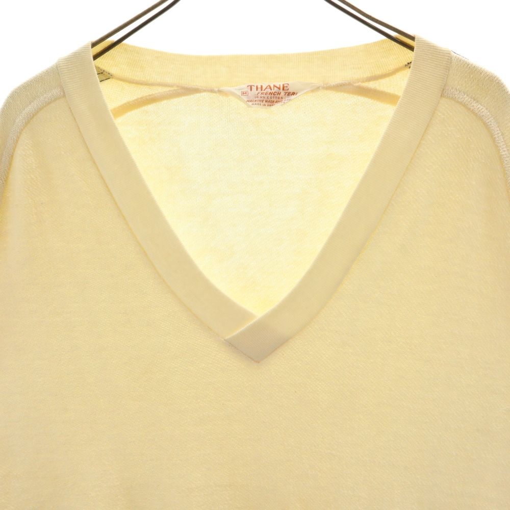 THANE 80s ヴィンテージ デザイン 長袖 Vネック トレーナー M アイボリー メンズ
