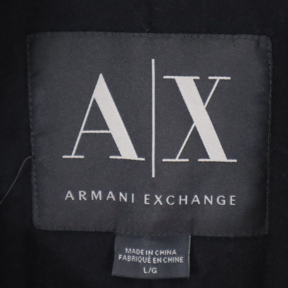 ARMANI EXCHANGE アルマーニエクスチェンジ スウェット ライダースジャケット L 黒 薄中綿入 メンズ