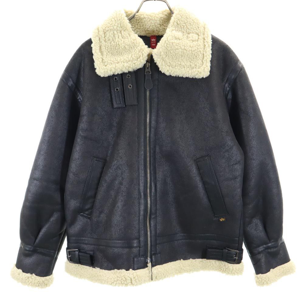 ALPHA INDUSTRIES INC アルファインダストリーズ 長袖 ボア フライトジャケット M ブラック メンズ