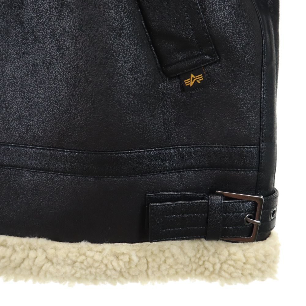 ALPHA INDUSTRIES INC アルファインダストリーズ 長袖 ボア フライトジャケット M ブラック メンズ