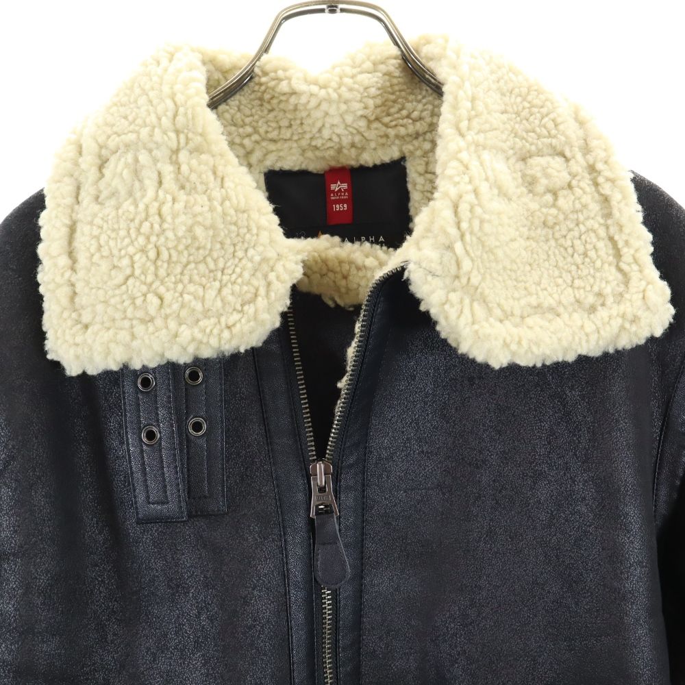 ALPHA INDUSTRIES INC アルファインダストリーズ 長袖 ボア フライトジャケット M ブラック メンズ