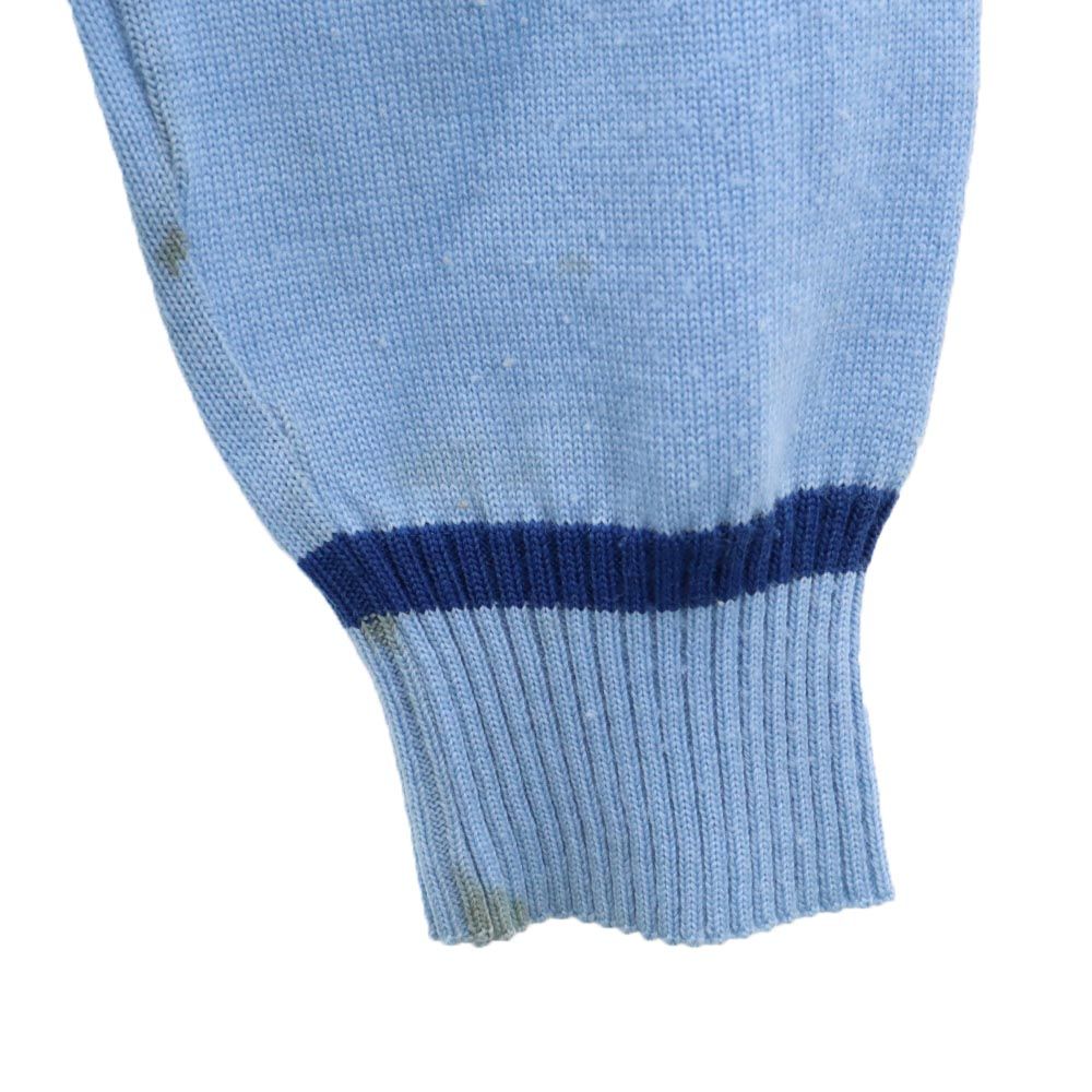 LACOSTE ラコステ ウールブレンド 長袖 Vネック セーター 3 ブルー系 ニット メンズ