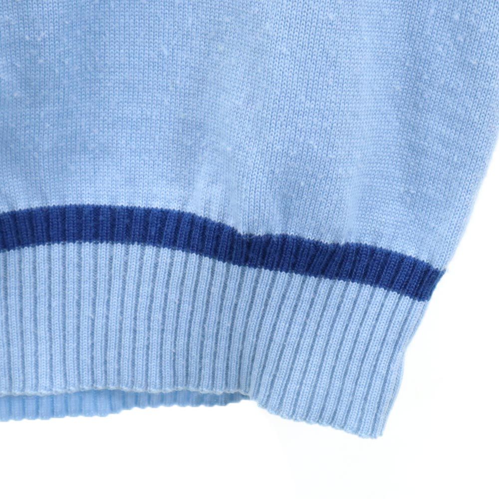 LACOSTE ラコステ ウールブレンド 長袖 Vネック セーター 3 ブルー系 ニット メンズ