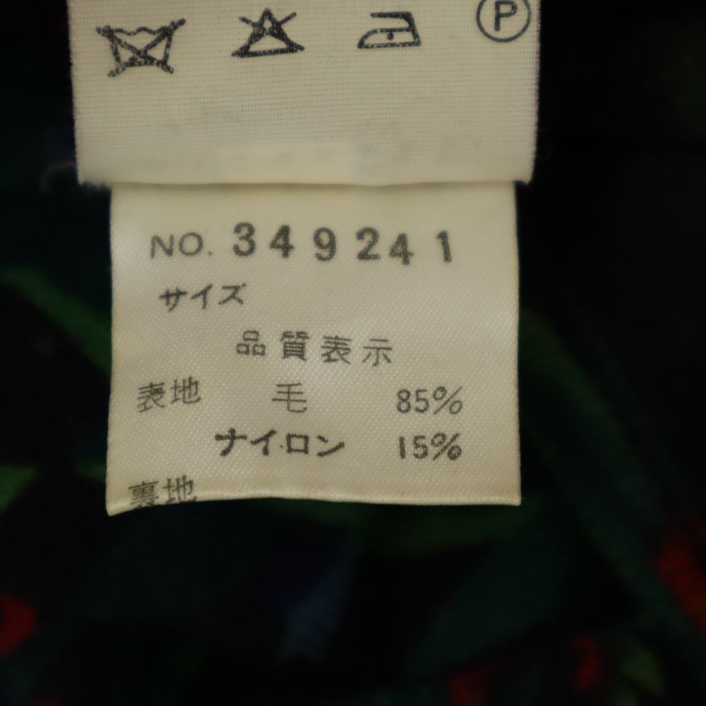 KENZO ケンゾー イタリア製 花柄 長袖 ウールブレンド セーター 2 黒系 ニット レディース