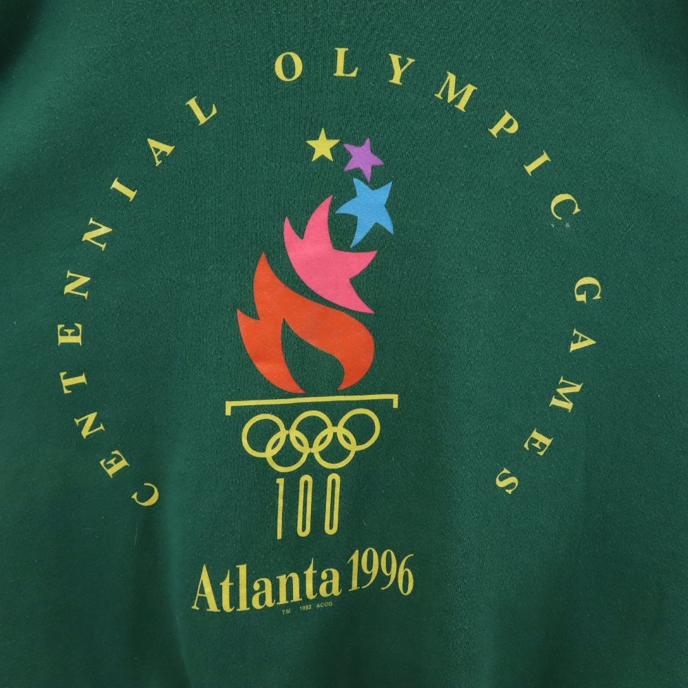 Champion チャンピオン 90s USA製 オールド オリンピック 長袖 トレーナー XXL グリーン系 スウェット 裏起毛 ビッグサイズ メンズ