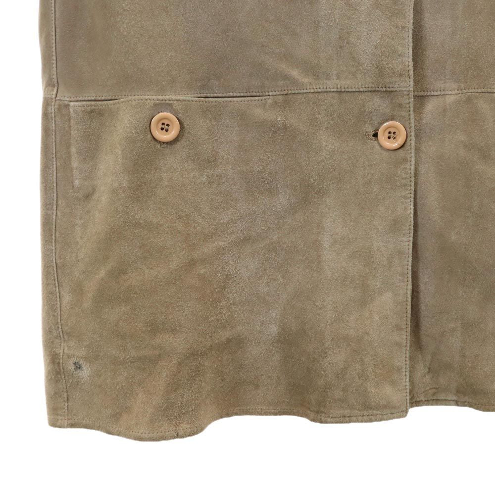 Pielini 本革 スエード レザージャケット 38 ベージュ レディース