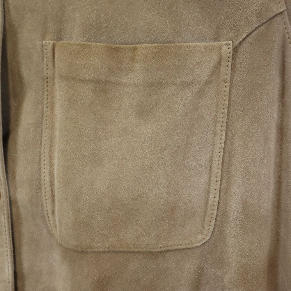 Pielini 本革 スエード レザージャケット 38 ベージュ レディース