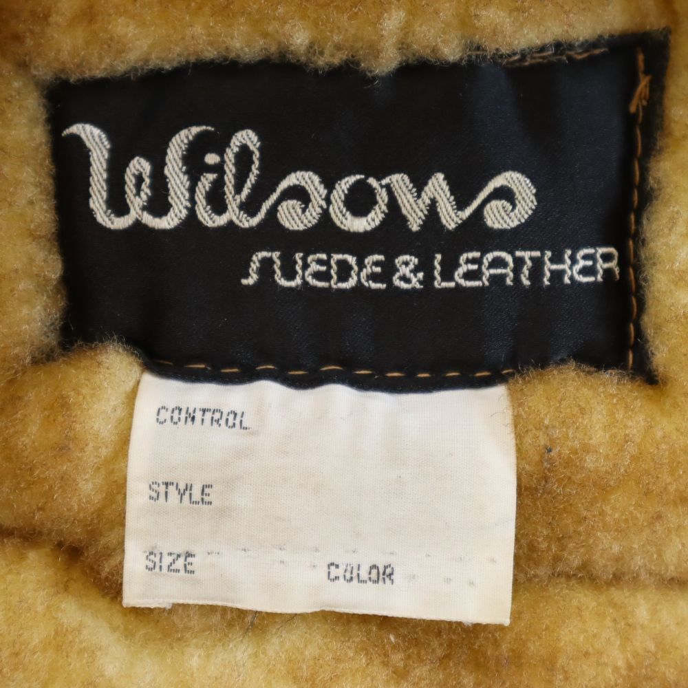 Wilsowo 70s 80s ヴィンテージ 本革 ムートン レザージャケット ベージュ ボア メンズ