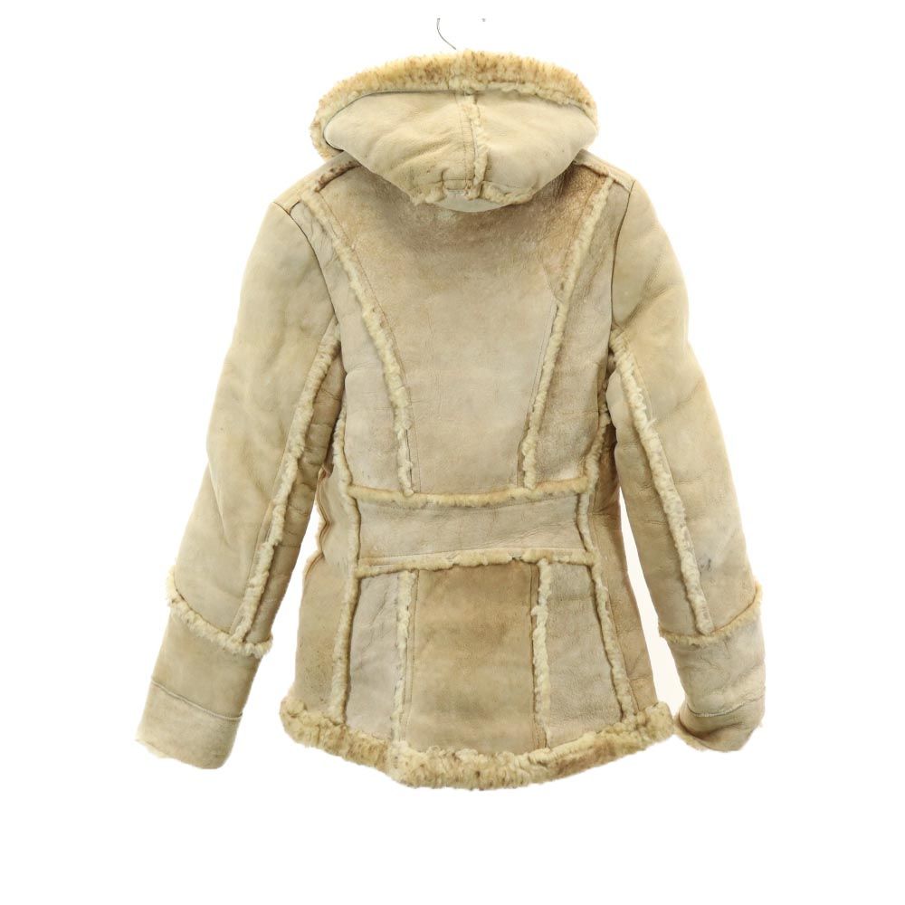 Wilsowo 70s 80s ヴィンテージ 本革 ムートン レザージャケット ベージュ ボア メンズ