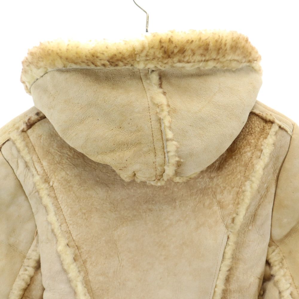 Wilsowo 70s 80s ヴィンテージ 本革 ムートン レザージャケット ベージュ ボア メンズ
