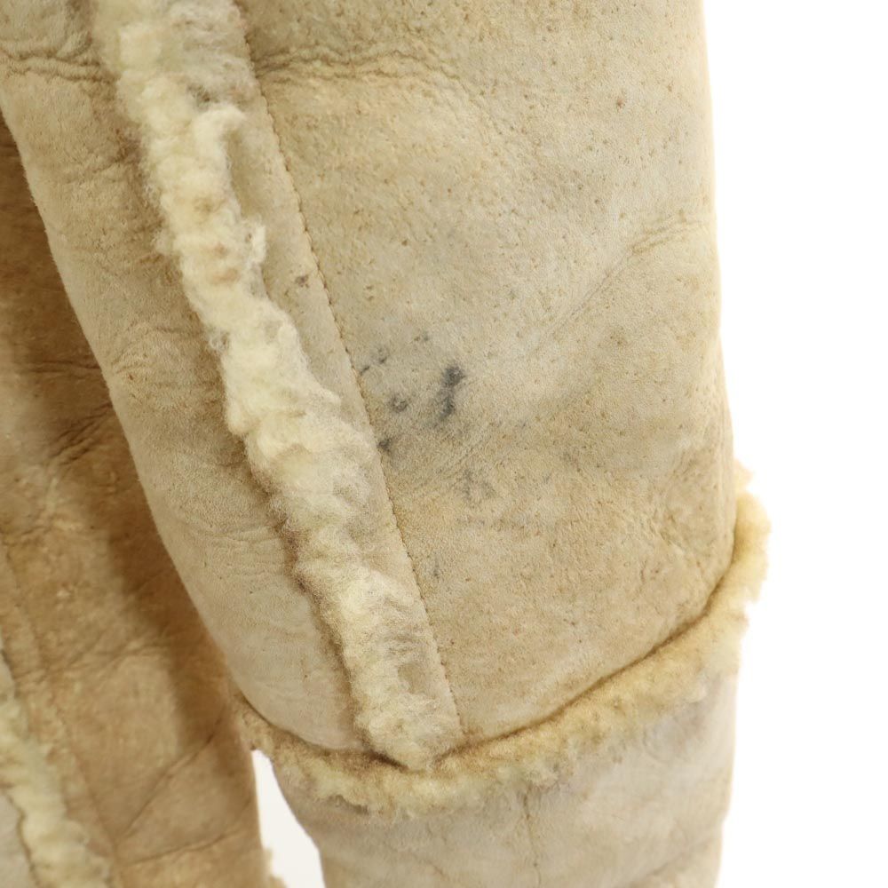 Wilsowo 70s 80s ヴィンテージ 本革 ムートン レザージャケット ベージュ ボア メンズ