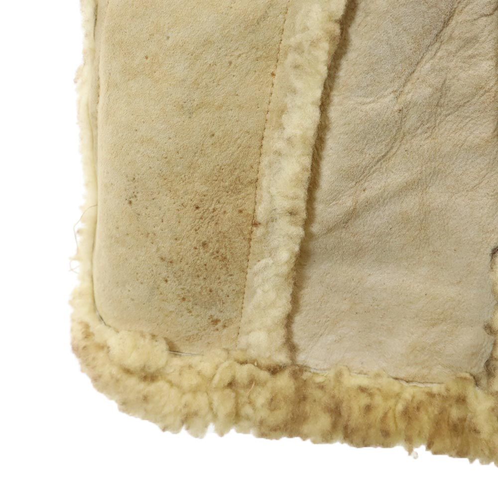 Wilsowo 70s 80s ヴィンテージ 本革 ムートン レザージャケット ベージュ ボア メンズ