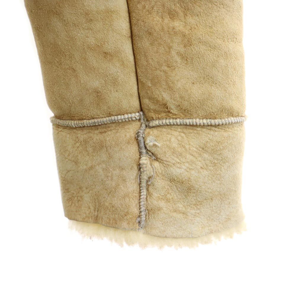 Wilsowo 70s 80s ヴィンテージ 本革 ムートン レザージャケット ベージュ ボア メンズ