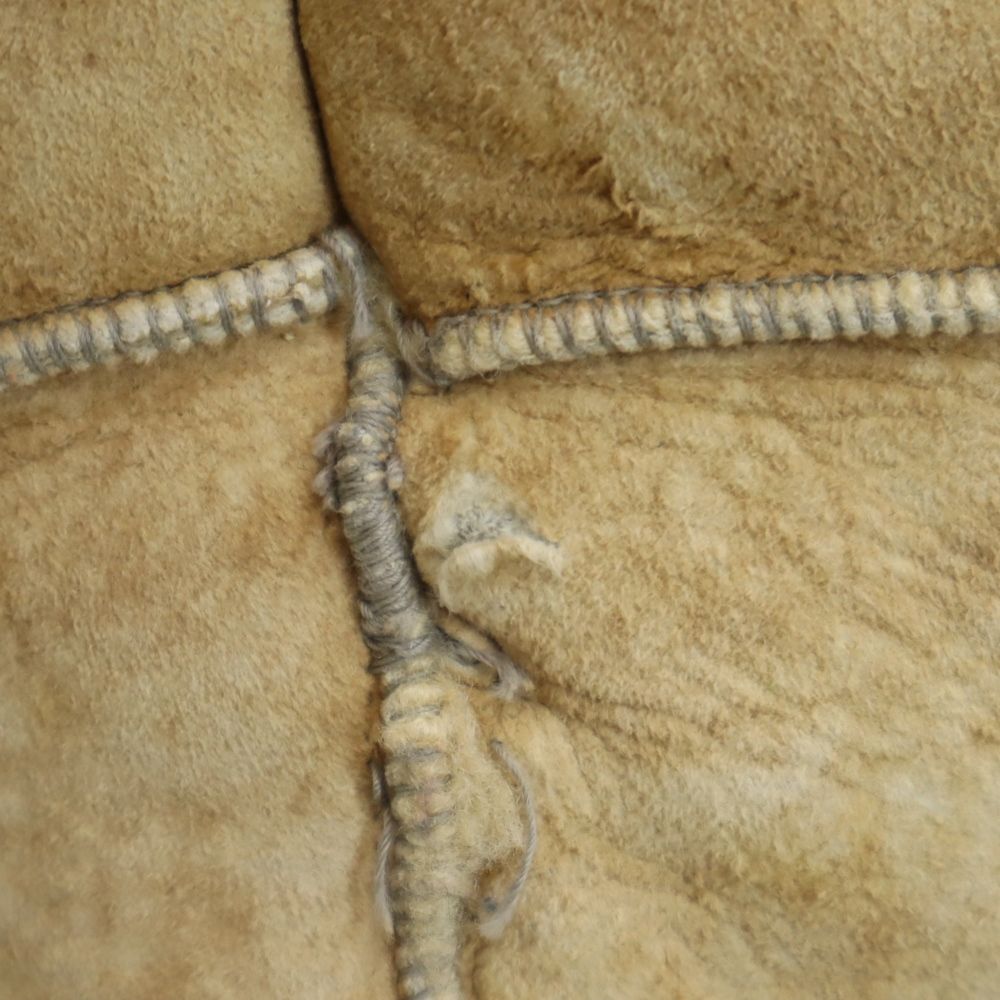Wilsowo 70s 80s ヴィンテージ 本革 ムートン レザージャケット ベージュ ボア メンズ