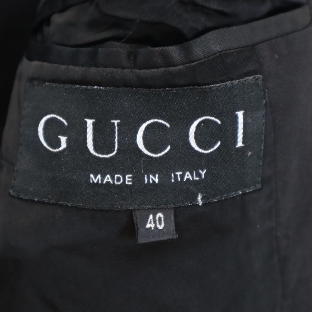 GUCCI グッチ イタリア製 オールド ウールブレンド ジャケット 40 ブラック コート レディース