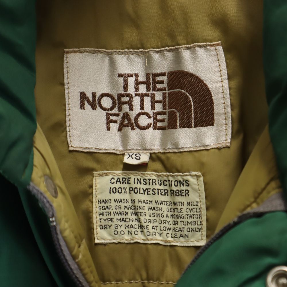 THE NORTH FACE ノースフェイス 70s 80s アウトドア ヴィンテージ 茶タグ 長袖 中綿ジャケット XS グリーン系 メンズ