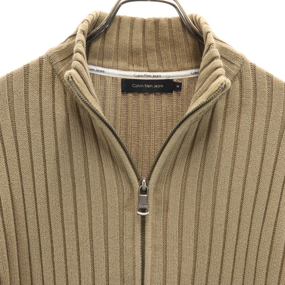 Calvin klein Jeans カルバンクラインジーンズ 長袖 ニットジャケット M ブラウン系 メンズ