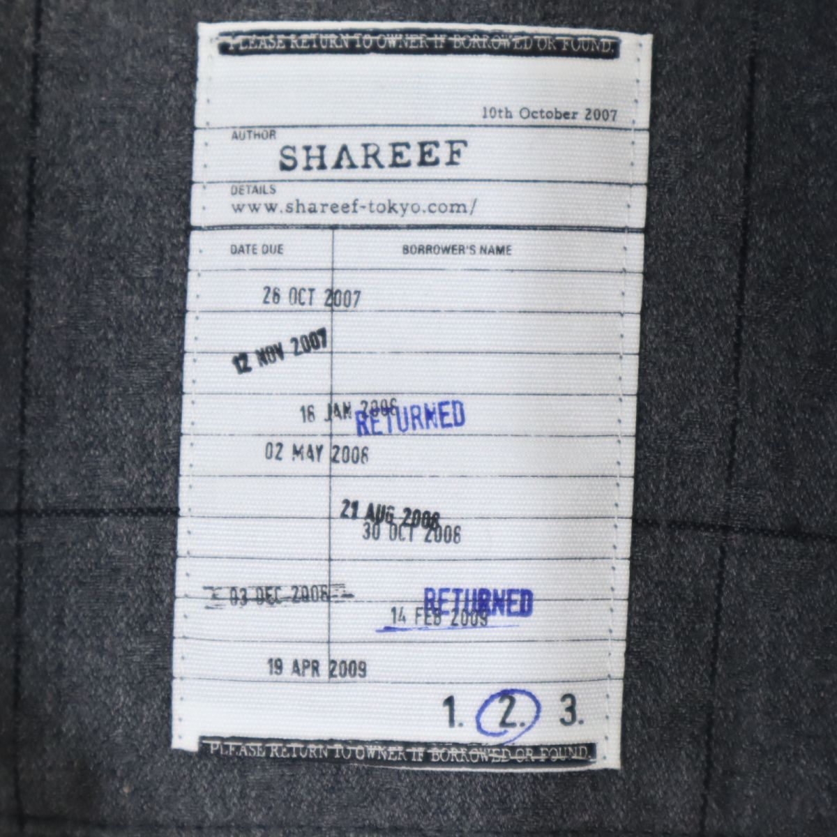 SHAREEF シャリーフ 日本製 チェック柄 ステンカラーコート 2 グレー メンズ