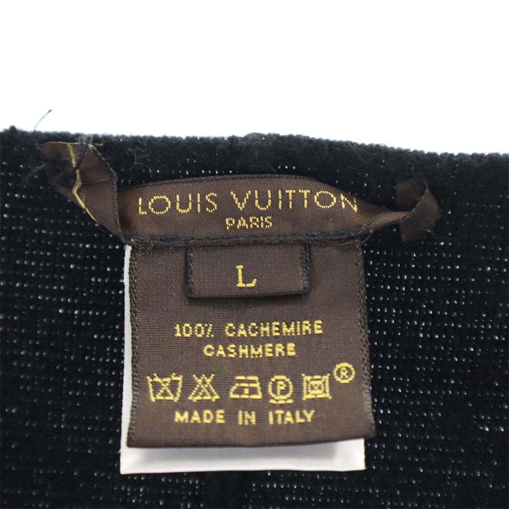 LOUIS VUITTON ルイヴィトン イタリア製 カシミヤ100% ジャケット L ブラック カーディガン レディース