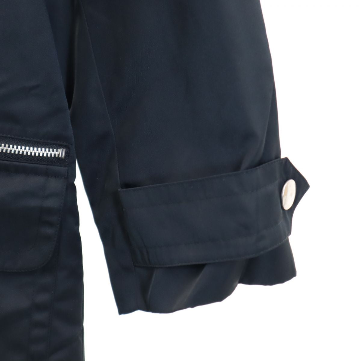 iCB アイシービー ナイロン レザー切替え テーラードジャケット 9 ブラック 日本製 レディース