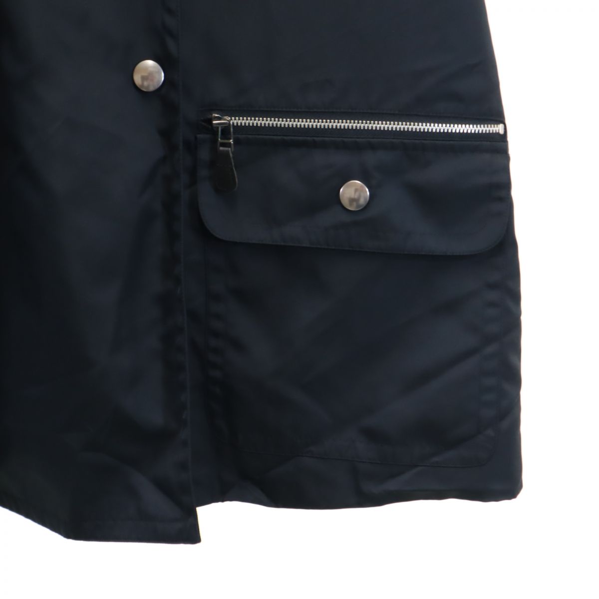 iCB アイシービー ナイロン レザー切替え テーラードジャケット 9 ブラック 日本製 レディース