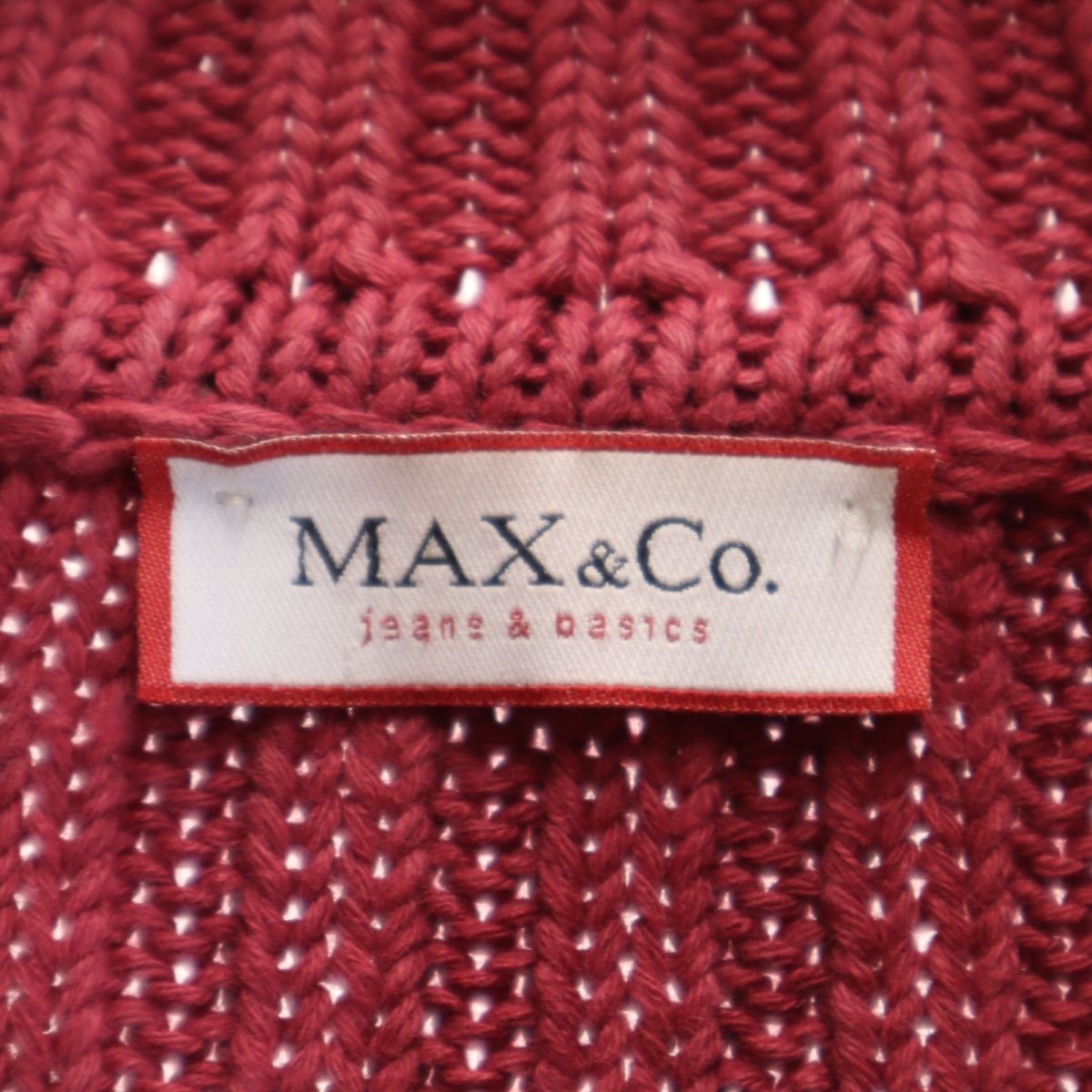 MAX&CO マックスアンドコー イタリア製 長袖 コットン ニットジャケット S ピンク レディース