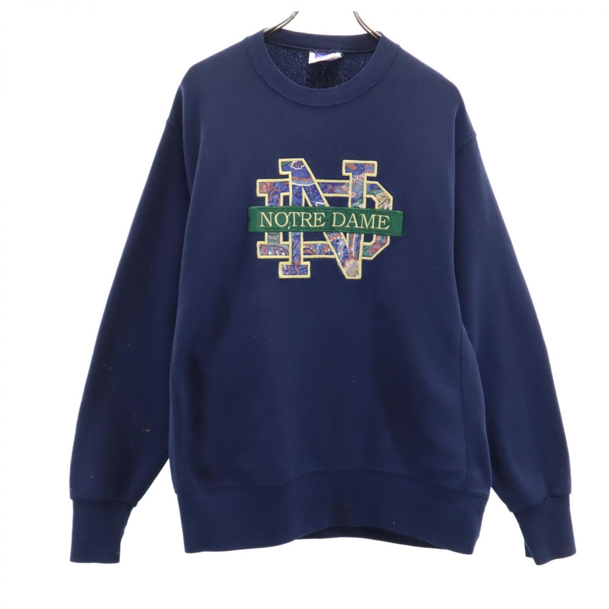 90s USA製 オールド 長袖 トレーナー XL ネイビー 裏起毛 スウェット メンズ