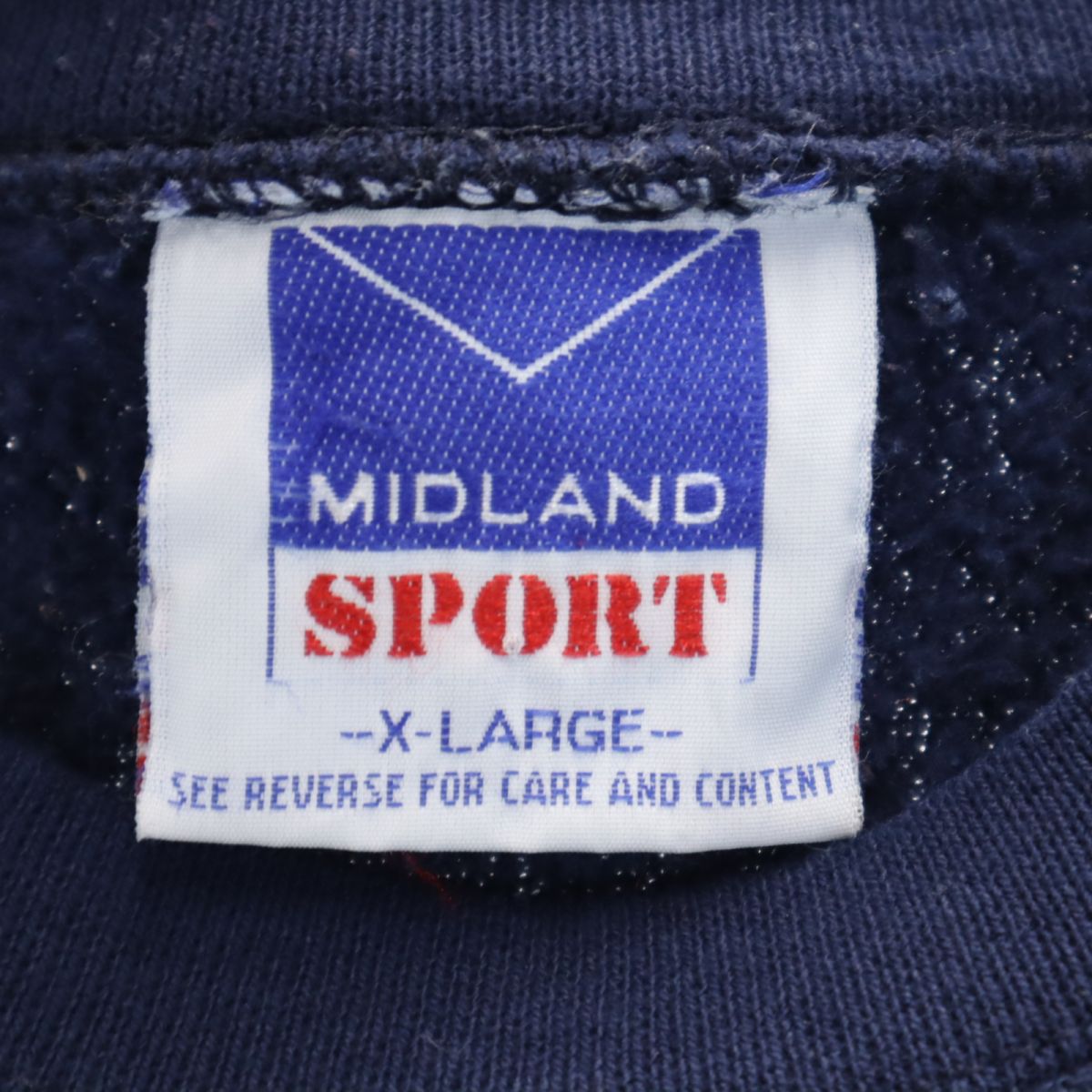 90s USA製 オールド 長袖 トレーナー XL ネイビー 裏起毛 スウェット メンズ
