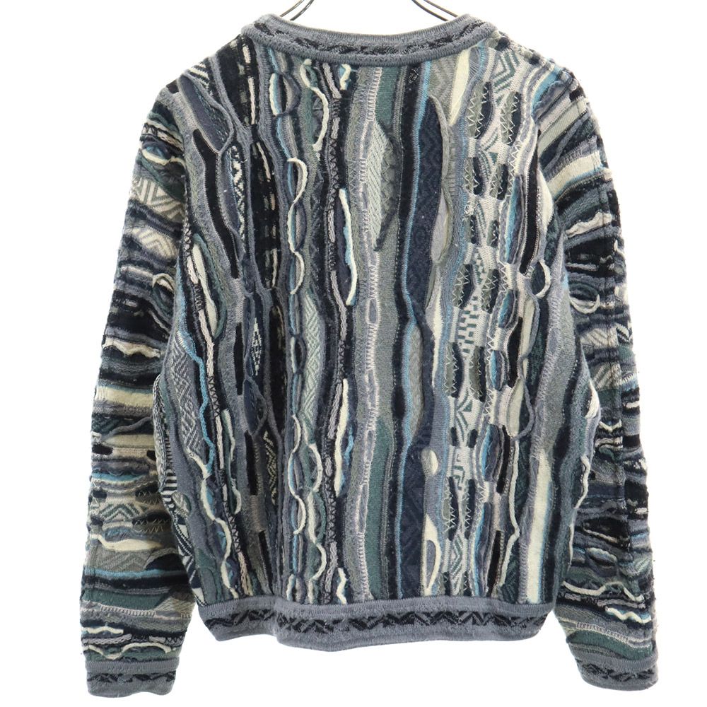 COOGI クージー 90s ウール オールド 3Dニット 総柄 長袖 ニット セーター SS グレー系 メンズ