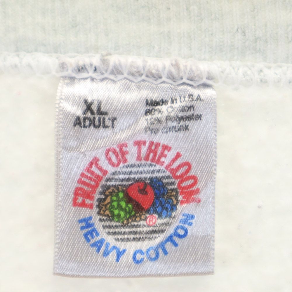 フルーツオブザルーム 90s オールド 両面プリント 長袖 スウェット トレーナー XL グレー FRUIT OF THE LOOM 裏起毛 メンズ